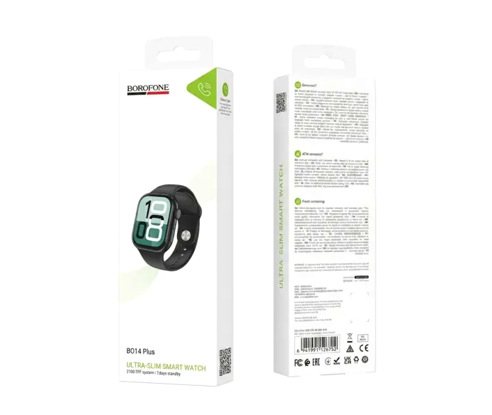 Смарт-годинник Borofone BD14 Plus чорний 2.01 дюйма Bluetooth V5.3 захист IP54 сенсорний екран - зображення 3
