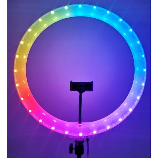 Кільцева лампа RGB LED 36 см 120 світлодіодів USB 5V чорна 3D-36 - зображення 7