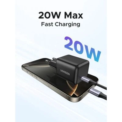 Зарядное устройство Ugreen USB-C PD20W GaN X512 black (55553) - Фото 5 Зарядное устройство Ugreen USB-C PD20W GaN X512 black (55553) - изображение 5
