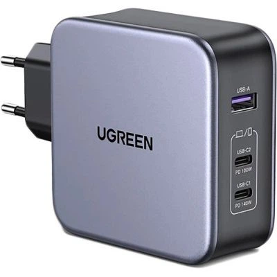 Зарядний пристрій Ugreen 3xUSB 140W (2хUSB-C+USB-A) Gan CD289 with C to C Cable 1.5m (90549) - Фото 1 Зарядний пристрій Ugreen 3xUSB 140W (2хUSB-C+USB-A) Gan CD289 with C to C Cable 1.5m (90549) - зображення 1