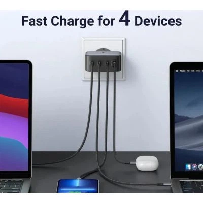 Зарядное устройство Ugreen 4xUSB 100W (3xUSB-C+USB-A) Gan Tech Fast GAN Charger black CD226 (40747) - изображение 8