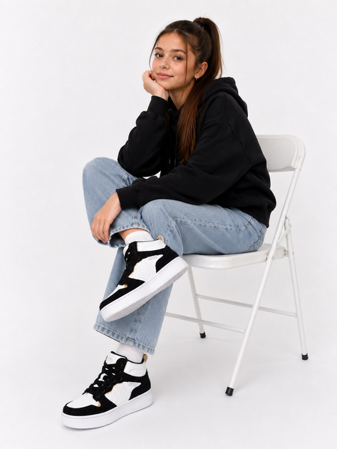 Кроссовки высокие для девочки Skechers Street Court High-Shine Kicks бело-чёрные р. 34 (21,5 см) 6927117888786 - Фото 6 Кроссовки высокие для девочки Skechers Street Court High-Shine Kicks бело-чёрные р. 34 (21,5 см) 6927117888786 - изображение 6