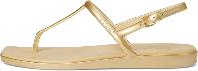Жіночі сандалі Маямі Crocs Miami Metallic Thong Flip Gold (37-38, золотий) - Фото 4 Жіночі сандалі Маямі Crocs Miami Metallic Thong Flip Gold (37-38, золотий) - изображение 4