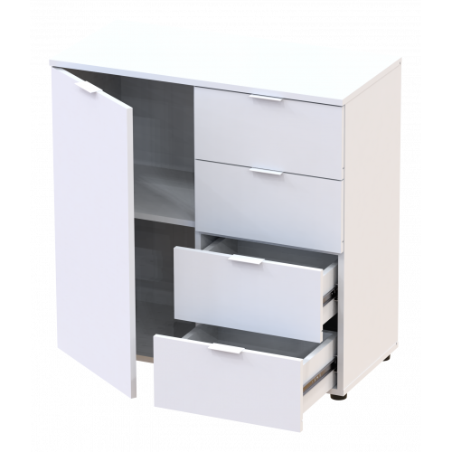 Комод Doros Рон 1 41516005 Білий 1 фасад, 4 шухляди 80х38х81см (1971544319) - изображение 2