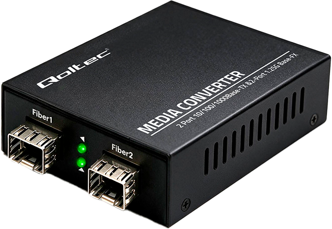 Комутатор Qoltec Media Konwerter switch Ethernet 2x RJ45 2x SFP 1000Mb/s (5901878519463) - Фото 2 Комутатор Qoltec Media Konwerter switch Ethernet 2x RJ45 2x SFP 1000Mb/s (5901878519463) - зображення 2