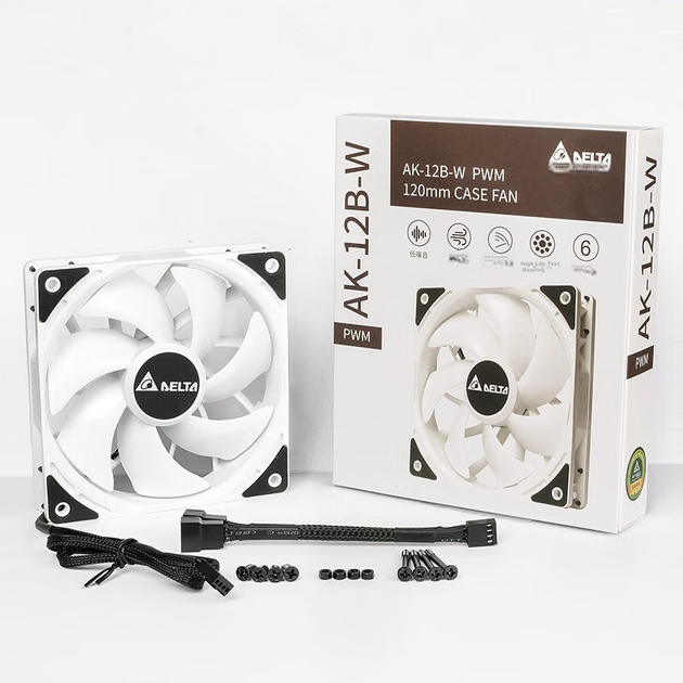 Вентилятор Delta AK-12B 120 мм PWM White - изображение 8