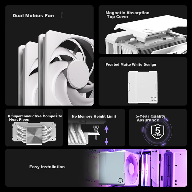 Кулер Cooler Master Hyper 612 White - изображение 4