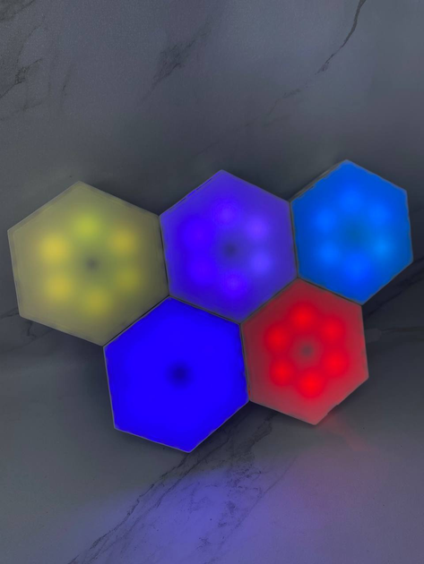 Б/В Модульний сенсорний світильник Hexagon RGB: Креативне геометричне світло для вашого інтер'єру - зображення 8