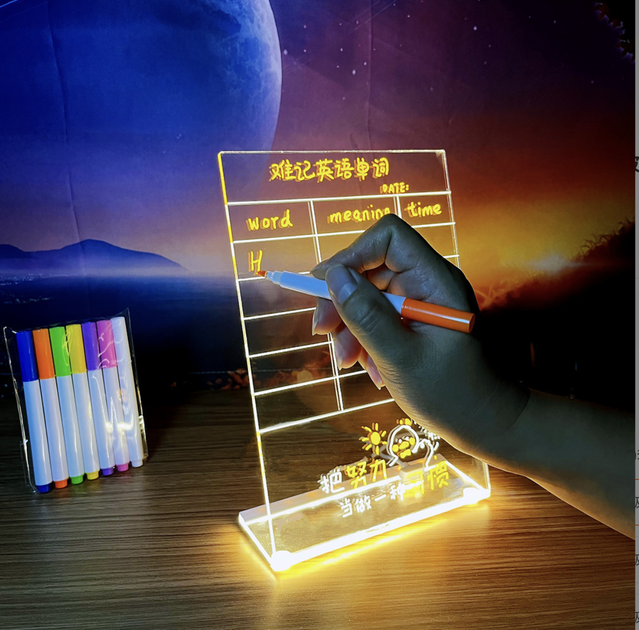 Доска для заметок с подсветкой LED 14.8*21см + 7 ручек. S - изображение 2