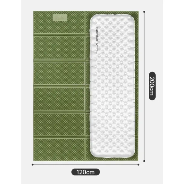 Килимок туристичний складаний двомісний IXPE Naturehike CNK2450WS044 з алюмінієвою плівкою, 200x120x1.8 см, синій - зображення 2