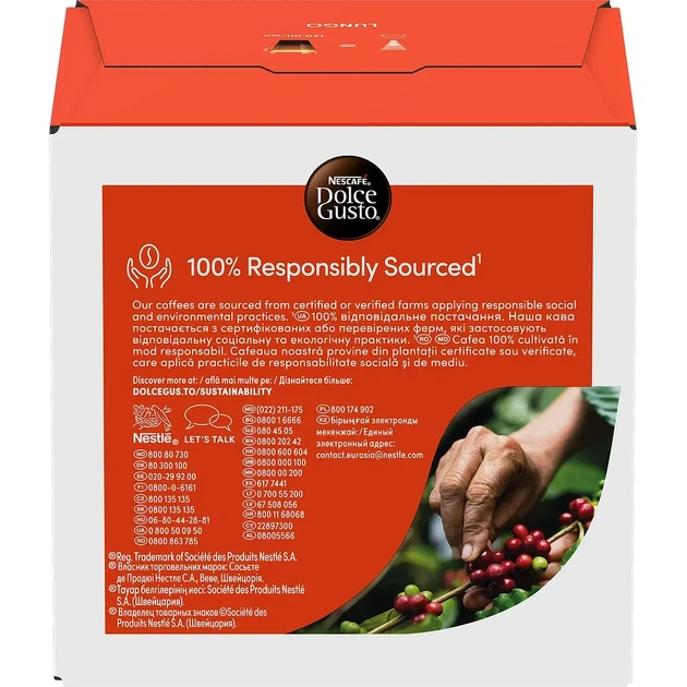 Капсули Nescafe Dolce Gusto Lungo нескафе дольче густо лунго 16 капсул - Фото 3 Капсули Nescafe Dolce Gusto Lungo нескафе дольче густо лунго 16 капсул - зображення 3
