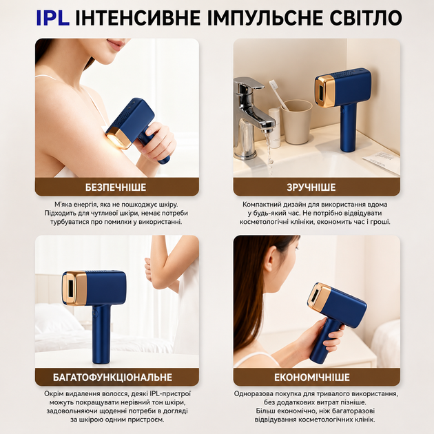 IPL-фотоэпилятор 3в 1 для лица и тела с Ice Cooling 15 Дж, 9 уровней - изображение 7