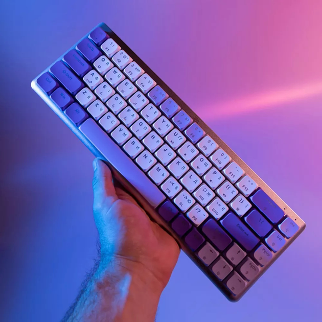 Бездротова механічна ігрова Bluetooth клавіатура Proove Gaming AFK формату 65% 68 клавіш компактна з RGB-підсвічуванням USB 2.4ГГц біла - зображення 4