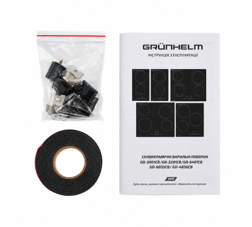 Варильна склокерамічна плита Grunhelm GD-6401CB на 4 конфорки 3200 Вт чорна - зображення 6