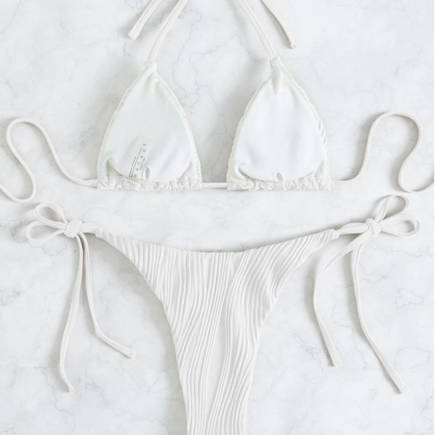 Женский купальник белый однотонный Rinabe Bikini Set XL - изображение 4