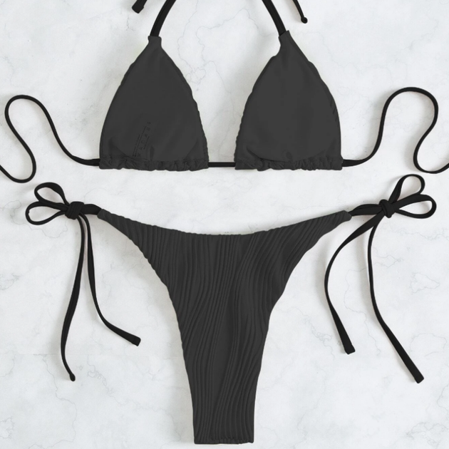 Женский купальник черный однотонный Rinabe Bikini Set XL - изображение 5