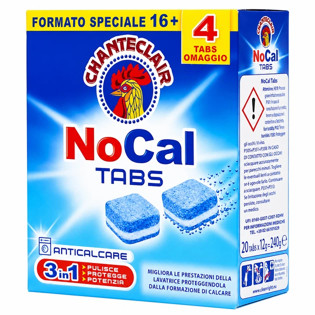 Таблетки для видалення накипу Chanteclair NoCal Tabs 4 шт - Фото 2 Таблетки для видалення накипу Chanteclair NoCal Tabs 4 шт - зображення 2