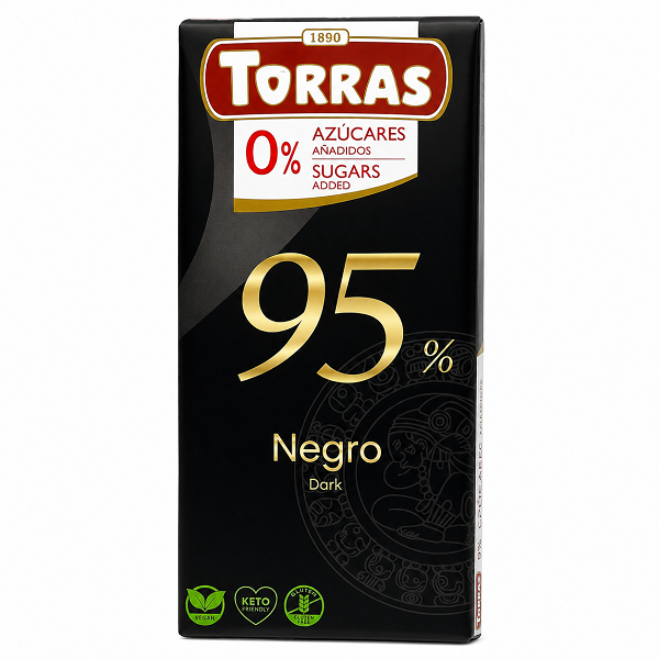 Шоколад Torras чорний без цукру 95% 75 г/48