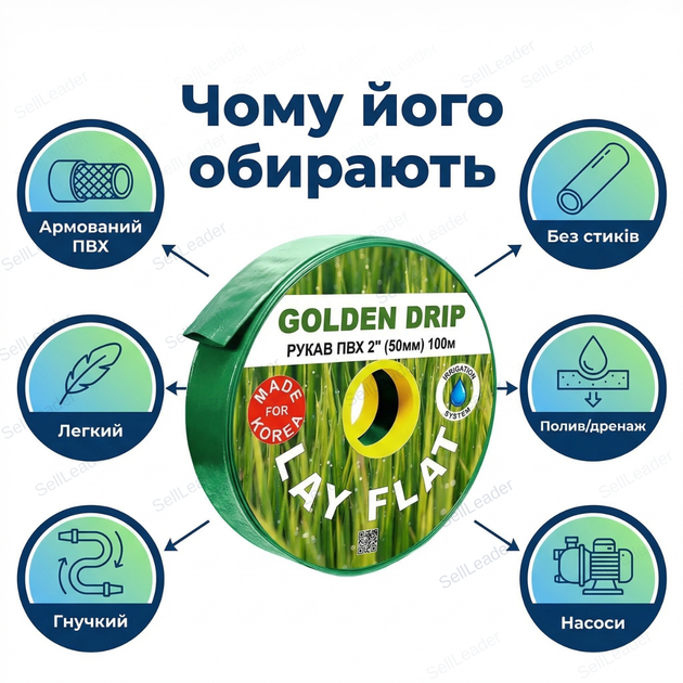 Шланг рукав 50мм 2" ПВХ Lay Flat 100м напорный 6 бар армированный полив сада дома дачи газона - Фото 2 Шланг рукав 50мм 2" ПВХ Lay Flat 100м напорный 6 бар армированный полив сада дома дачи газона - изображение 2