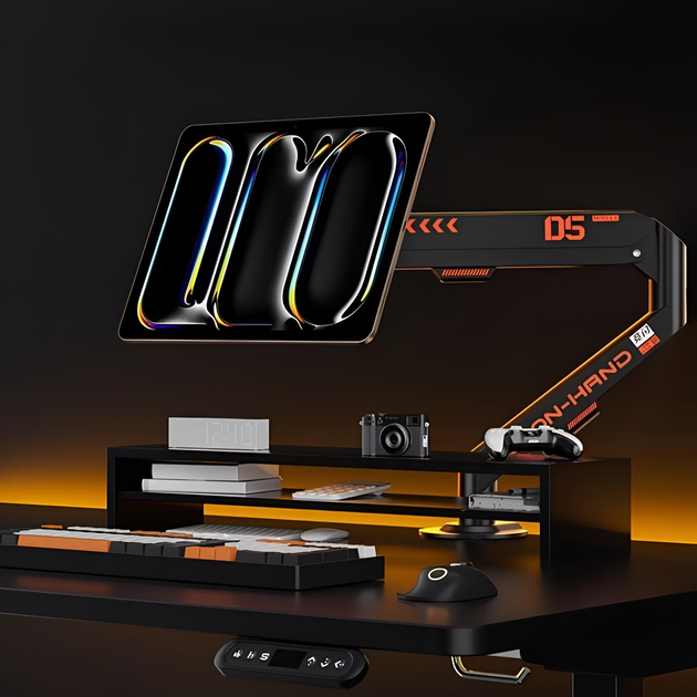 Настольный кронштейн для планшета Jingshan JS-06 Iron Hand D5 магнитный с газовой пружиной (удержатель для iPad / Android) - Black - изображение 3