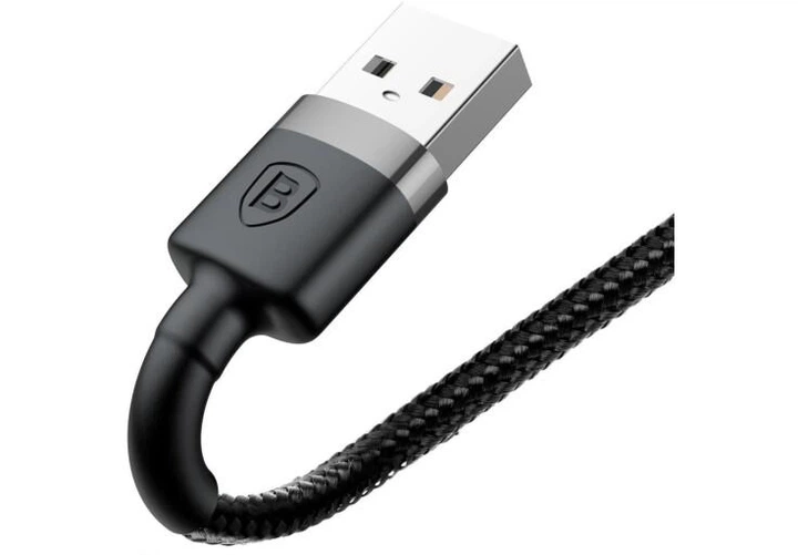 Кабель Baseus Cafule Type-C 3A (1m) gray/black - изображение 4