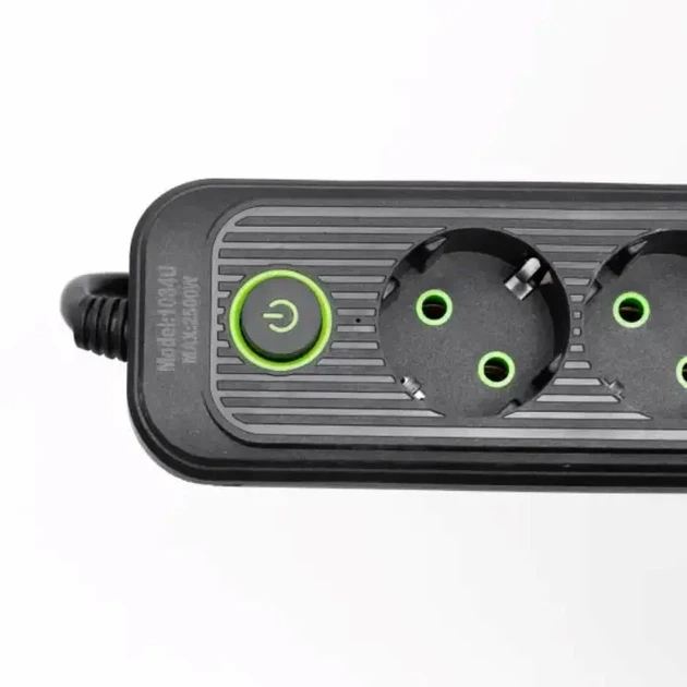 Мережевий фільтр чорний з вимикачем 3 розетки 3хUSB-A 1xUSB-C 3м HP-5-34 - Фото 5 Мережевий фільтр чорний з вимикачем 3 розетки 3хUSB-A 1xUSB-C 3м HP-5-34 - зображення 5