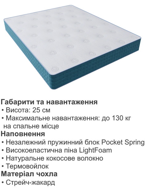 Ортопедический матрас Dream Cocos 140х190 см - изображение 6