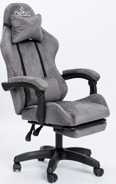 Кресло геймерское DIEGO ALCANTARA PRO Gray - изображение 3