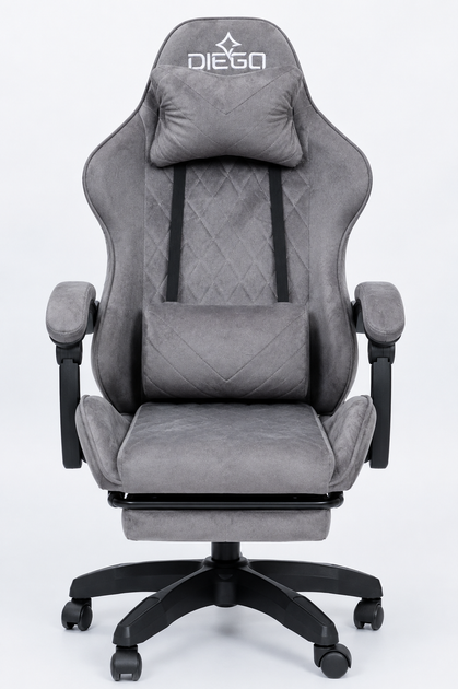Кресло геймерское DIEGO ALCANTARA PRO Gray - изображение 4