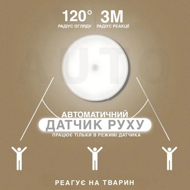 Світильник бездротовий з датчиком руху нічник акумуляторний - изображение 6