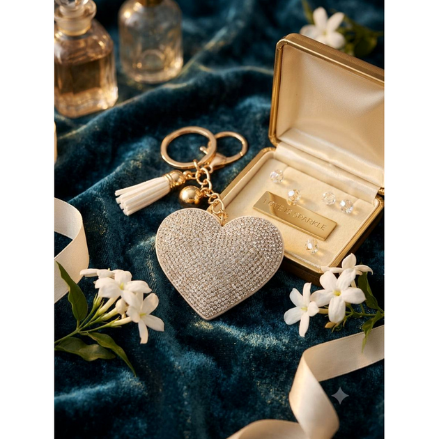Брелок Swarovski Color Heart белый для украшения телефона - изображение 3