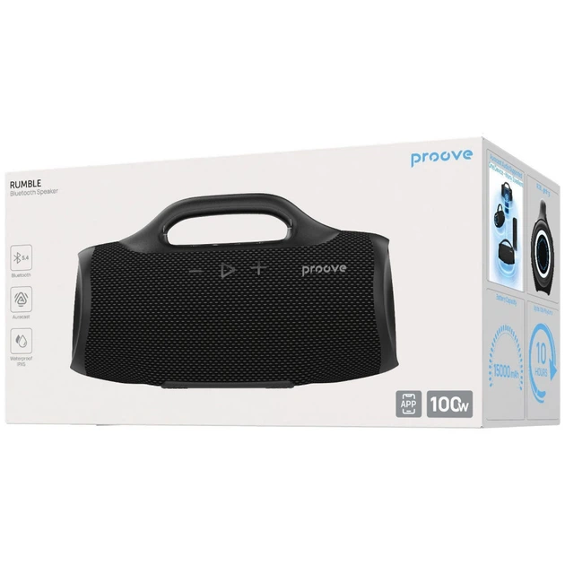 Портативна акустика Proove Rumble 100W (APP) black - Фото 2 Портативна акустика Proove Rumble 100W (APP) black - зображення 2