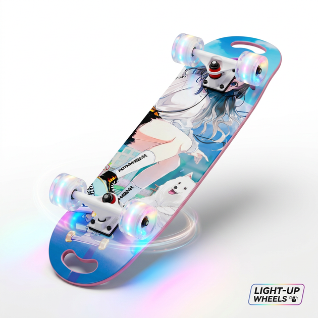 Скейтборд пластиковий зі світними колесами Аніме SP-Sport 8934 розмір 72х20 см навантаження до 80 кг - зображення 4
