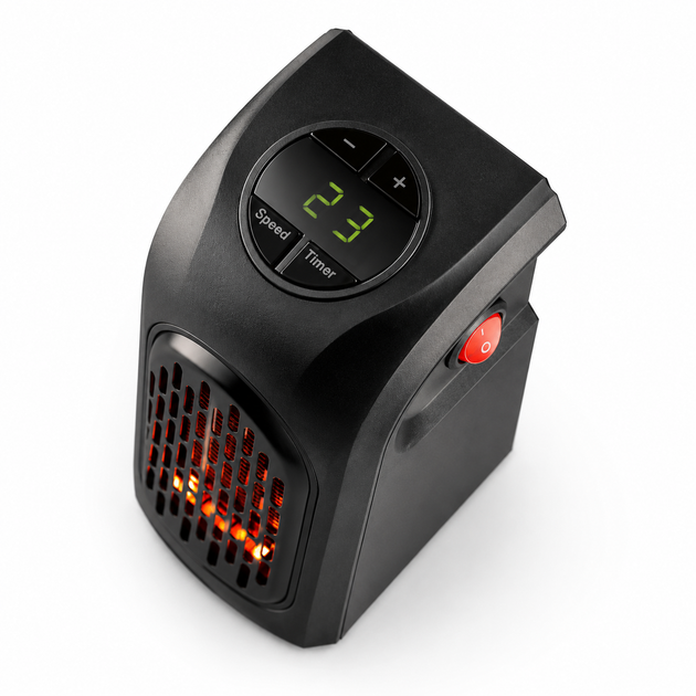 Компактний обігрівач Handy Heater 400 Вт | Керамічний тепловентилятор у розетку з терморегулятором - Фото 4 Компактний обігрівач Handy Heater 400 Вт | Керамічний тепловентилятор у розетку з терморегулятором - изображение 4