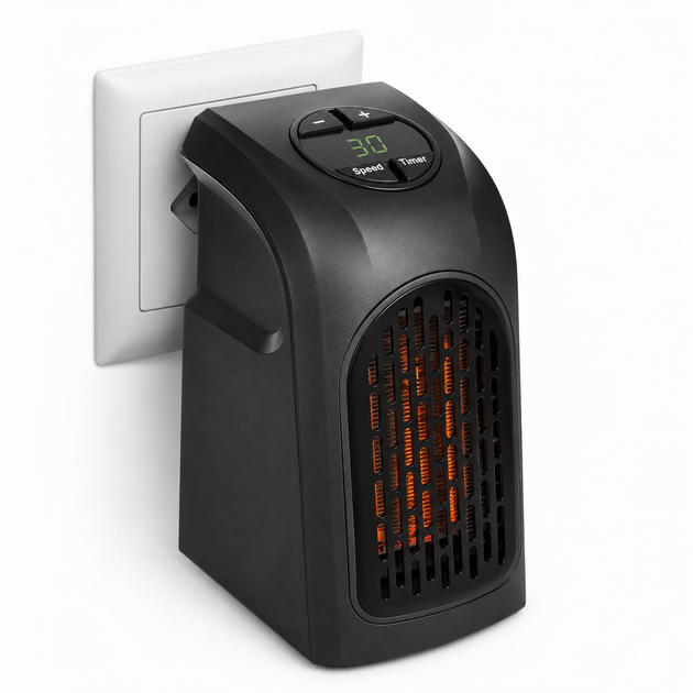 Компактний обігрівач Handy Heater 400 Вт | Керамічний тепловентилятор у розетку з терморегулятором - Фото 6 Компактний обігрівач Handy Heater 400 Вт | Керамічний тепловентилятор у розетку з терморегулятором - изображение 6
