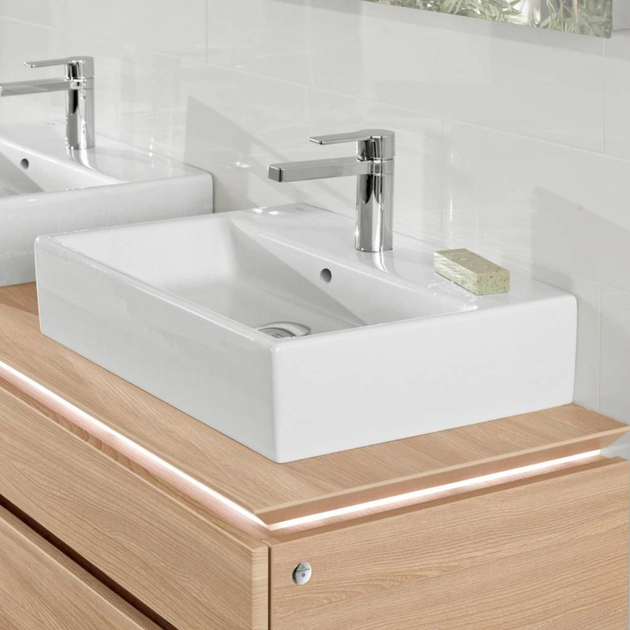 Умывальник мебельный с отверстием с переливом 60х42см VILLEROY & BOCH MEMENTO 51336LR2, белый - изображение 4