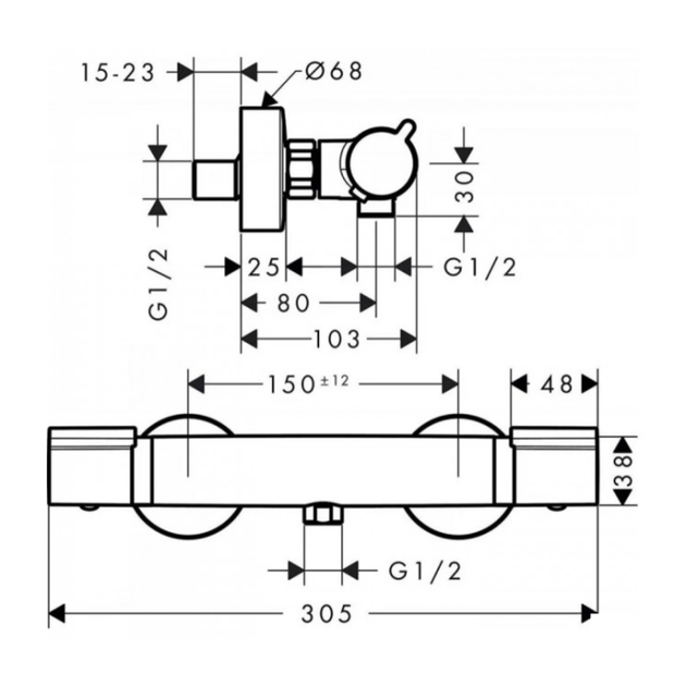 Смеситель для душа HANSGROHE VERSOSTAT 30188918 - Фото 2 Смеситель для душа HANSGROHE VERSOSTAT 30188918 - изображение 2