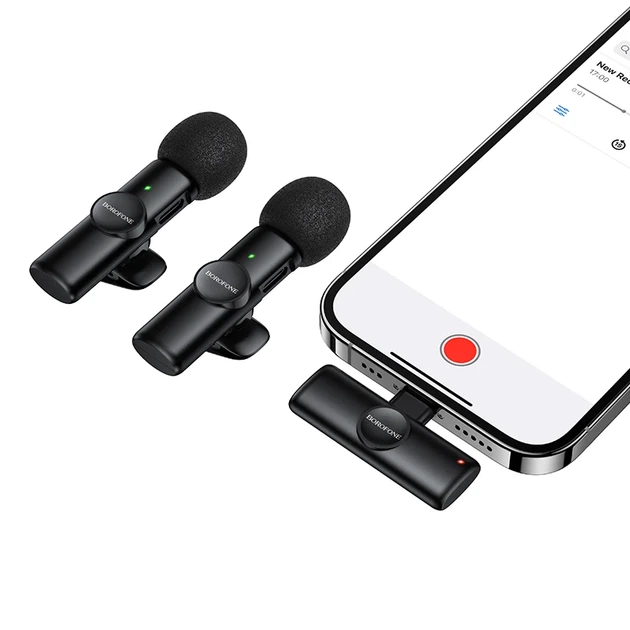 Беспроводная микрофонная система BOROFONE BFK16A dual-mic Lightning черная ABS-пластик - изображение 3