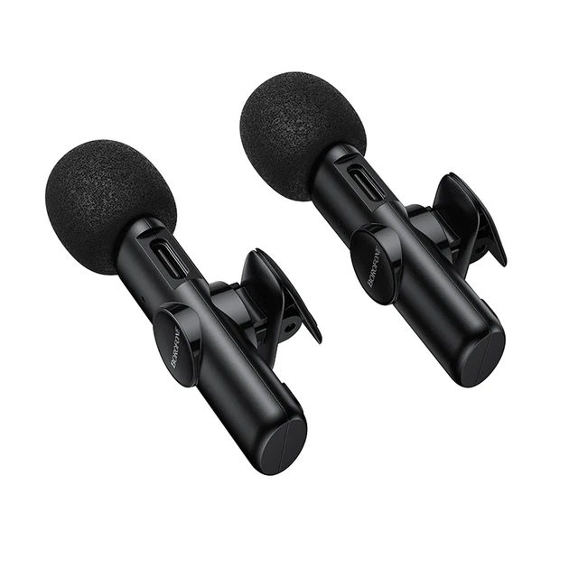 Беспроводная микрофонная система BOROFONE BFK16A dual-mic Lightning черная ABS-пластик - изображение 5