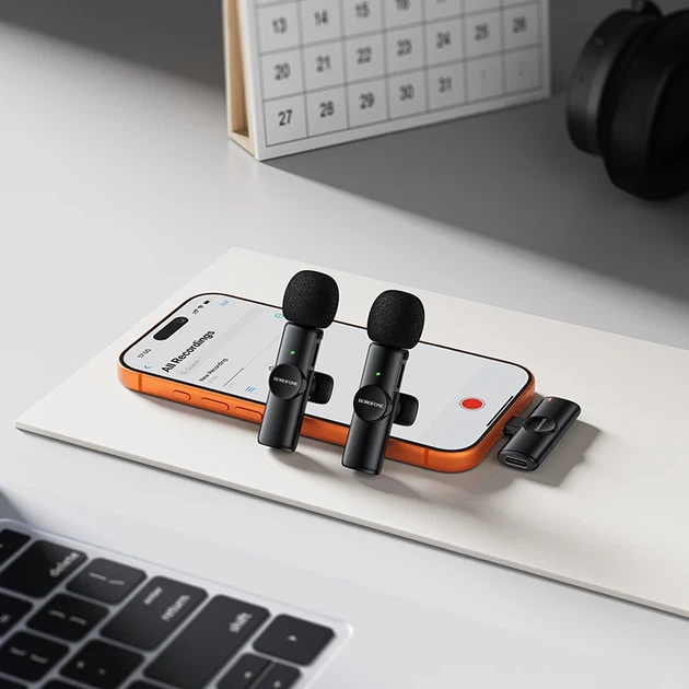 Беспроводная микрофонная система BOROFONE BFK16A dual-mic Type-C черная - изображение 8