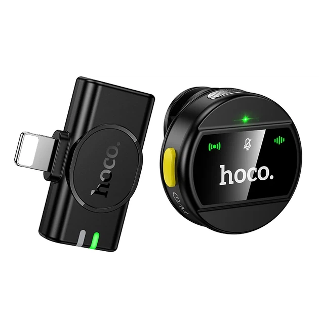 Бездротова мікрофонна система HOCO L21 Charm Lightning чорна з шумозаглушенням - Фото 1 Бездротова мікрофонна система HOCO L21 Charm Lightning чорна з шумозаглушенням - зображення 1
