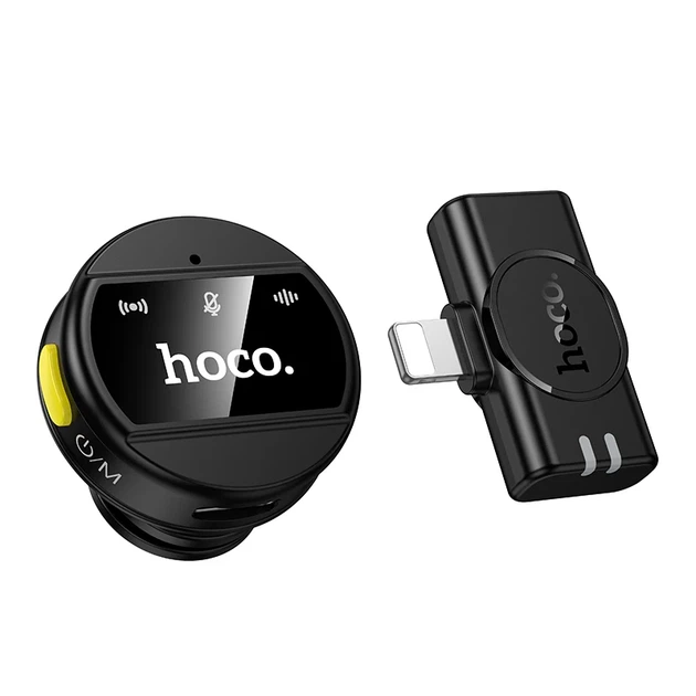 Бездротова мікрофонна система HOCO L21 Charm Lightning чорна з шумозаглушенням - Фото 4 Бездротова мікрофонна система HOCO L21 Charm Lightning чорна з шумозаглушенням - зображення 4