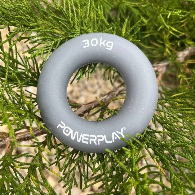 Еспандер кистьовий силіконовий PowerPlay PP-4324 Hand Grip Ring X-Hard 30 кг. Сірий (PP_PP_4324_30kg) - изображение 4