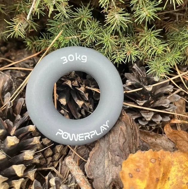 Еспандер кистьовий силіконовий PowerPlay PP-4324 Hand Grip Ring X-Hard 30 кг. Сірий (PP_PP_4324_30kg) - изображение 9