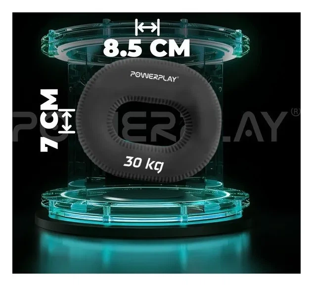 Еспандер кистьовий силіконовий PowerPlay PP-4336 Hand Grip Hard 30 кг. Чорний (PP_PP_4336_Black_30kg) - изображение 9