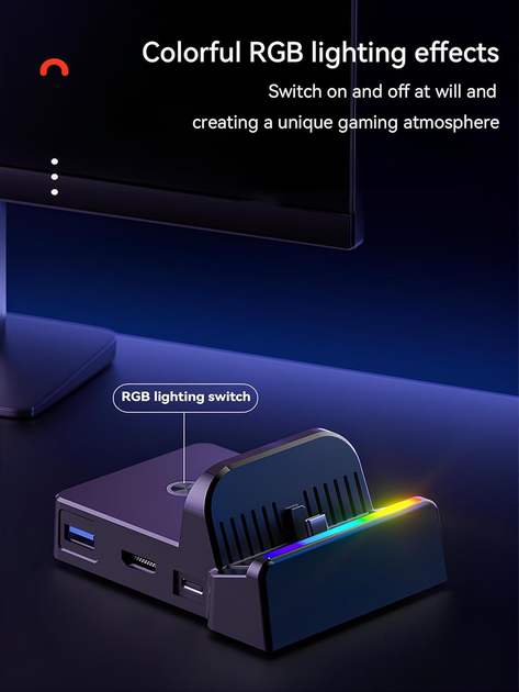 Док-станция для Switch TV для Nintendo Switch 2/1/OLED, портативная док-станция для Switch 2, дорожная база, HDMI 4K@60Hz - изображение 10