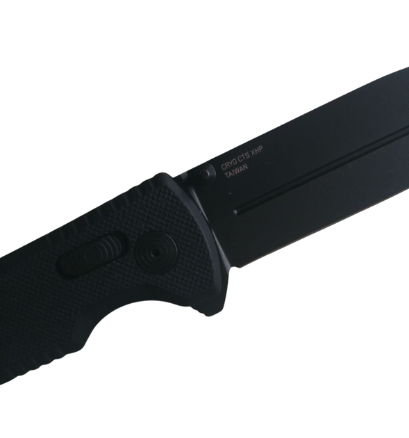 Ніж складаний SOG Pentagon XR MK3 BlackOut, замок XR Lock, лезо Plain Black TiNi CRYO CTS-XHP, руківя Black G10, Тайвань, 12-61-01-57 - изображение 5