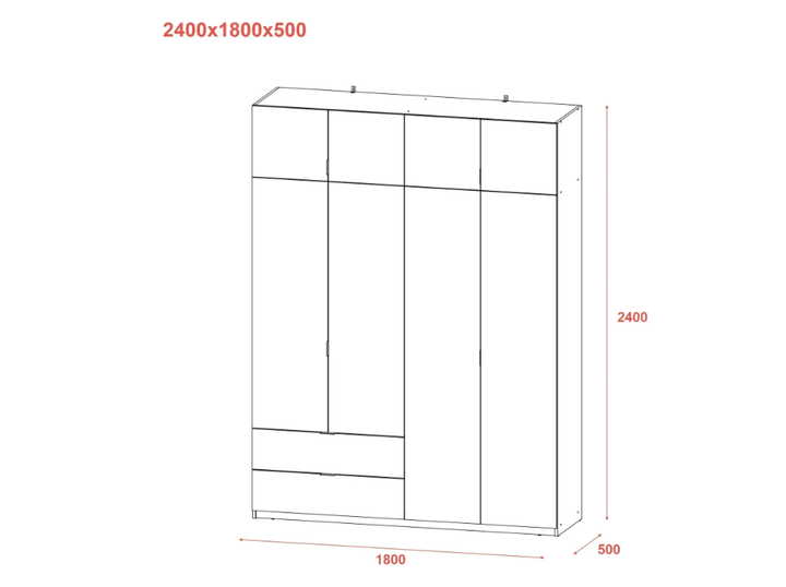 Шафа для одягу Doros Лукас Кашемір 180х50х240 (80737729) - Фото 8 Шафа для одягу Doros Лукас Кашемір 180х50х240 (80737729) - зображення 8