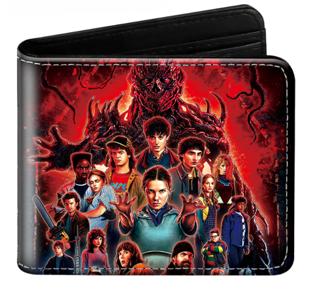 Кошелек детский Странные дела Stranger Things визитница подарок для девочки для мальчика, 11,5x9,5x2 см, черный (SVS) - изображение 3