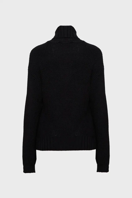 Жіночий чорний вовняний светр oversized rollneck Karl Lagerfeld Jeans M 246J2003 - Фото 5 Жіночий чорний вовняний светр oversized rollneck Karl Lagerfeld Jeans M 246J2003 - изображение 5